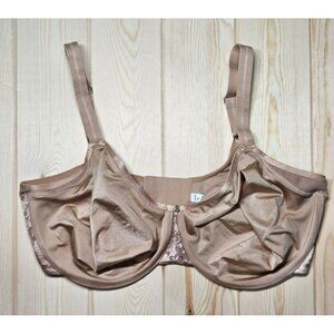 Le Mystere Lace & Nylon Underwire Bra Size 38C Beige